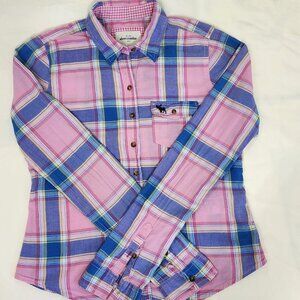 Abercrombie Women’s Plaid Button Down Shirt Pink Blue